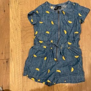 Denim lemon slice romper